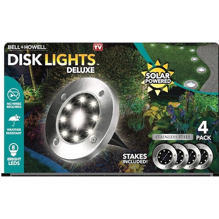 Bell + Howell Bell & Howell Disk Lights Deluxe Solar Powered 3.75 W LED Garden Light 4 pk 2016